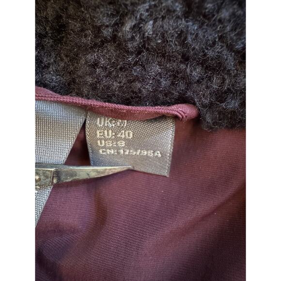 Sweaty Betty US 8 Plum Purple Black Urban Sherpa Vest chap Winter Warm Fleece - Picture 7 of 10